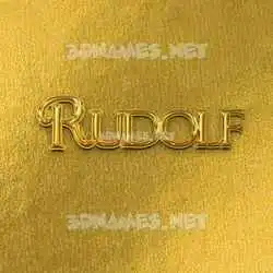 rudolf in All Gold style - 3D name wallpaper