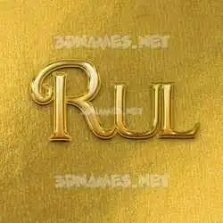 rul in All Gold style - 3D name wallpaper