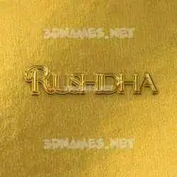 rushdha in All Gold style - 3D name wallpaper