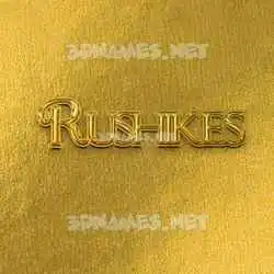 rushikes in All Gold style - 3D name wallpaper