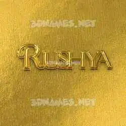 rushya in All Gold style - 3D name wallpaper