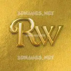 rw in All Gold style - 3D name wallpaper