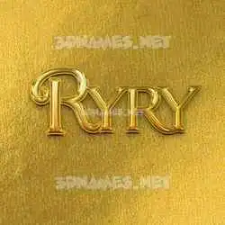 ryry in All Gold style - 3D name wallpaper
