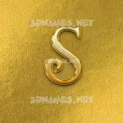 s in All Gold style - 3D name wallpaper