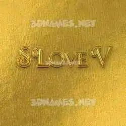 s love v in All Gold style - 3D name wallpaper