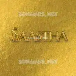 saastha in All Gold style - 3D name wallpaper