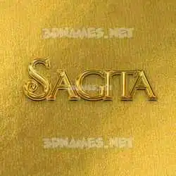 sagita in All Gold style - 3D name wallpaper