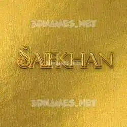 saifkhan in All Gold style - 3D name wallpaper
