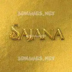 sajana in All Gold style - 3D name wallpaper