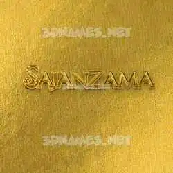 sajanzama in All Gold style - 3D name wallpaper