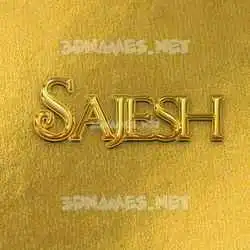 sajesh in All Gold style - 3D name wallpaper