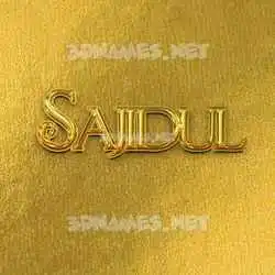 sajidul in All Gold style - 3D name wallpaper