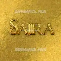 sajira in All Gold style - 3D name wallpaper