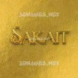 sakait in All Gold style - 3D name wallpaper
