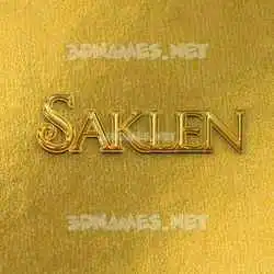 saklen in All Gold style - 3D name wallpaper