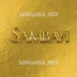 sambavi in All Gold style - 3D name wallpaper