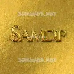 samdip in All Gold style - 3D name wallpaper