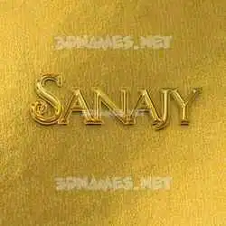 sanajy in All Gold style - 3D name wallpaper