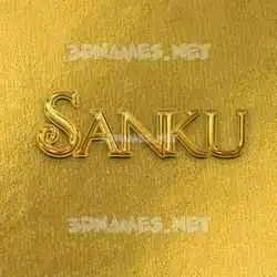 sanku in All Gold style - 3D name wallpaper