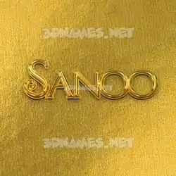 sanoo in All Gold style - 3D name wallpaper
