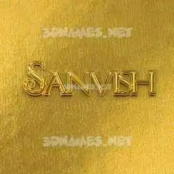 sanvish in All Gold style - 3D name wallpaper