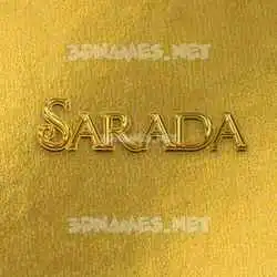 sarada in All Gold style - 3D name wallpaper