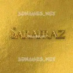 sarafraz in All Gold style - 3D name wallpaper