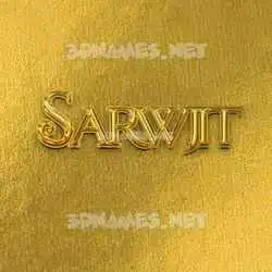 sarwjit in All Gold style - 3D name wallpaper