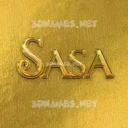 sasa in All Gold style - 3D name wallpaper