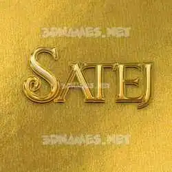 satej in All Gold style - 3D name wallpaper