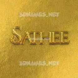 sathee in All Gold style - 3D name wallpaper