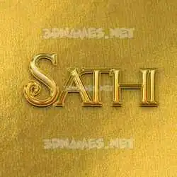 sathi in All Gold style - 3D name wallpaper