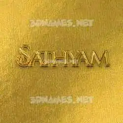 sathyam in All Gold style - 3D name wallpaper