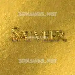 satveer in All Gold style - 3D name wallpaper