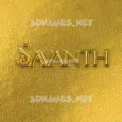 savanth in All Gold style - 3D name wallpaper