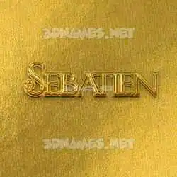 sebatien in All Gold style - 3D name wallpaper