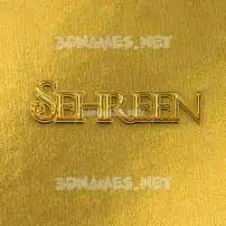sehreen in All Gold style - 3D name wallpaper