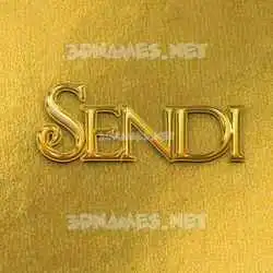 sendi in All Gold style - 3D name wallpaper
