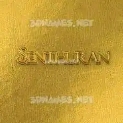 senthuran in All Gold style - 3D name wallpaper