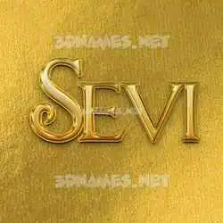 sevi in All Gold style - 3D name wallpaper