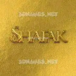 shafak in All Gold style - 3D name wallpaper