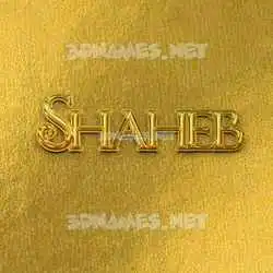 shaheb in All Gold style - 3D name wallpaper