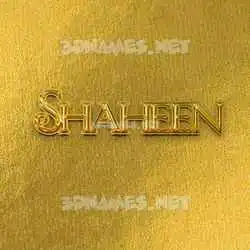 shaheen in All Gold style - 3D name wallpaper