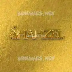 shahzel in All Gold style - 3D name wallpaper
