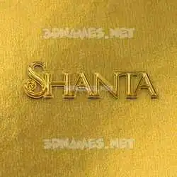 shanta in All Gold style - 3D name wallpaper