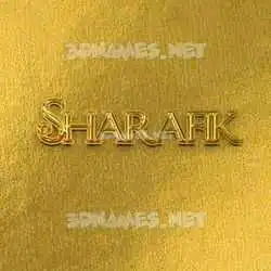 sharafik in All Gold style - 3D name wallpaper