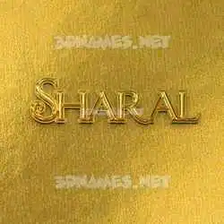 sharal in All Gold style - 3D name wallpaper