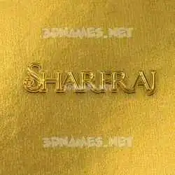 sharfraj in All Gold style - 3D name wallpaper