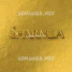 sharmila in All Gold style - 3D name wallpaper