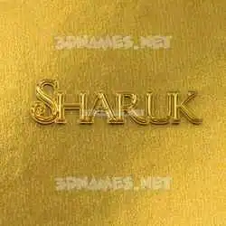 sharuk in All Gold style - 3D name wallpaper